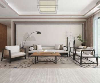 New Chinese Style A Living Room-ID:627586189