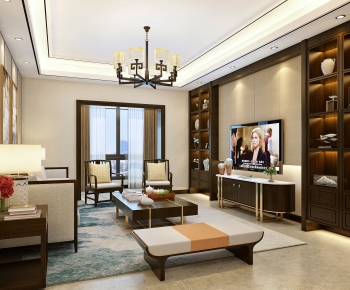 New Chinese Style A Living Room-ID:150888484