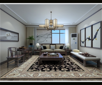 New Chinese Style A Living Room-ID:260522739