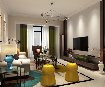 Modern A Living Room-ID:599245355