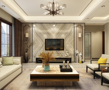 New Chinese Style A Living Room-ID:420255971