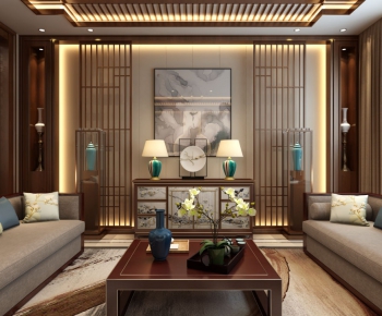 New Chinese Style A Living Room-ID:535281183