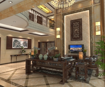 New Chinese Style A Living Room-ID:638581729