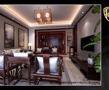 New Chinese Style A Living Room-ID:410446987