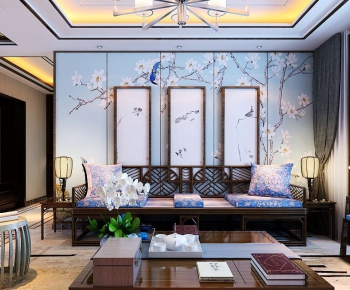 New Chinese Style A Living Room-ID:430662974