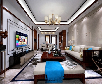 New Chinese Style A Living Room-ID:174837272