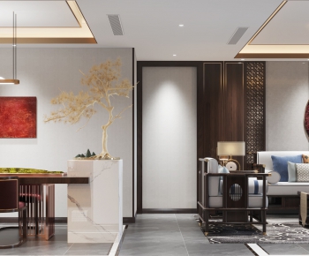 New Chinese Style A Living Room-ID:164754466