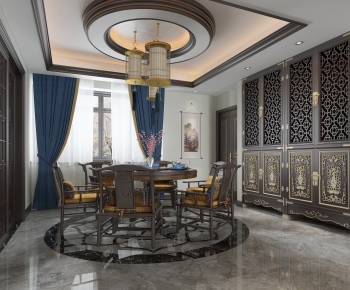 New Chinese Style Dining Room-ID:591643414