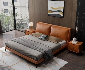 Modern Double Bed-ID:122322628