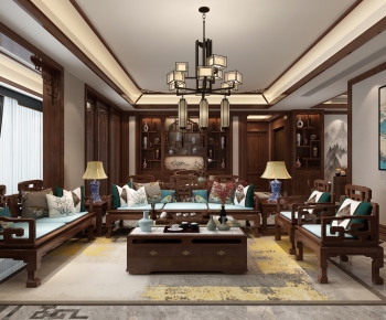 Chinese Style A Living Room-ID:858772957