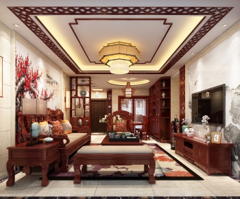 Chinese Style A Living Room-ID:568982227