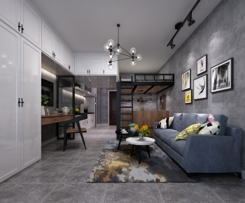 Industrial Style A Living Room-ID:258868812