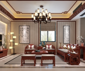 Chinese Style A Living Room-ID:321190623