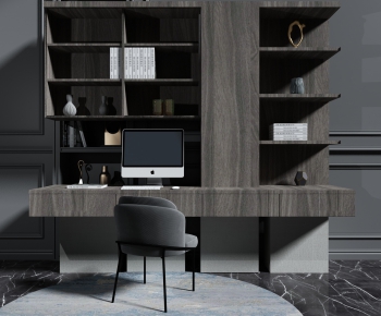 Modern Computer Desk And Chair-ID:321733487