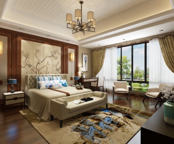New Chinese Style Bedroom-ID:202919632