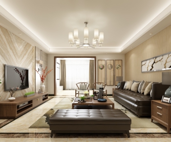 New Chinese Style A Living Room-ID:794704721