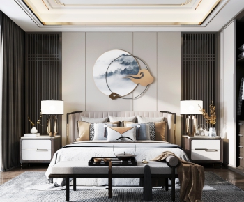New Chinese Style Bedroom-ID:124215786