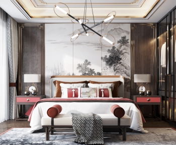 New Chinese Style Bedroom-ID:148340571