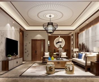 New Chinese Style A Living Room-ID:562553241