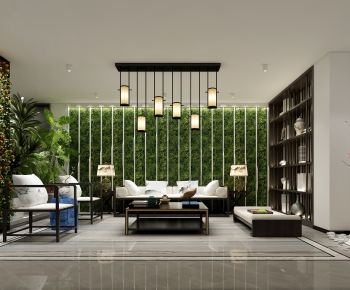 New Chinese Style A Living Room-ID:662894296