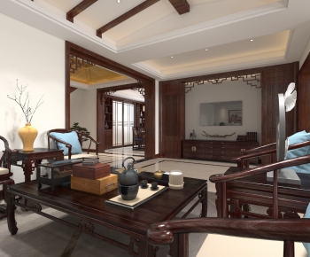 New Chinese Style A Living Room-ID:925475919