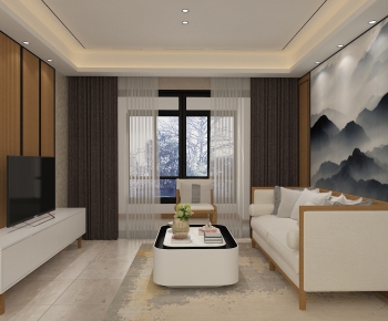 New Chinese Style A Living Room-ID:766261557