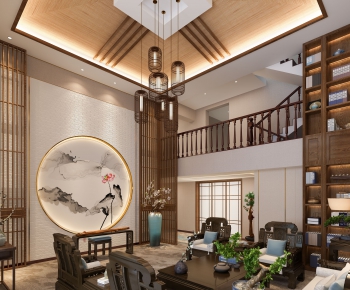 New Chinese Style A Living Room-ID:145168962