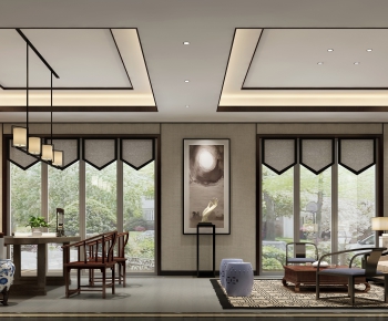New Chinese Style A Living Room-ID:239689391