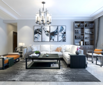 New Chinese Style A Living Room-ID:562804572