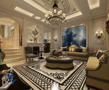 European Style A Living Room-ID:374545718