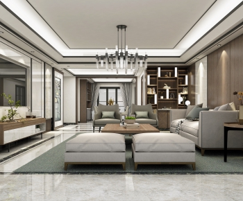 New Chinese Style A Living Room-ID:146729556