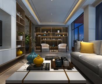 New Chinese Style A Living Room-ID:993053829