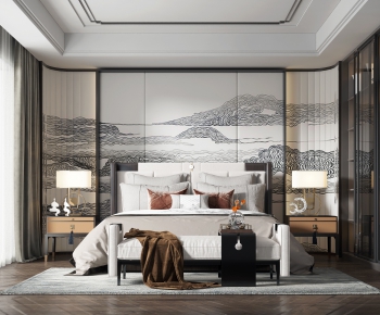 New Chinese Style Bedroom-ID:443158276