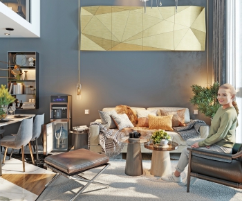 Modern A Living Room-ID:375599739