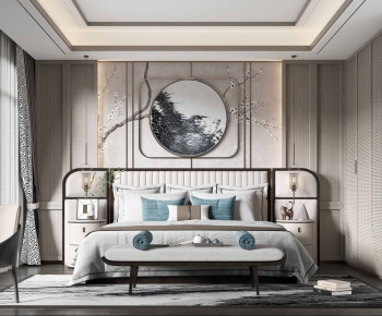 New Chinese Style Bedroom-ID:660353881