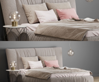 Nordic Style Double Bed-ID:629507622