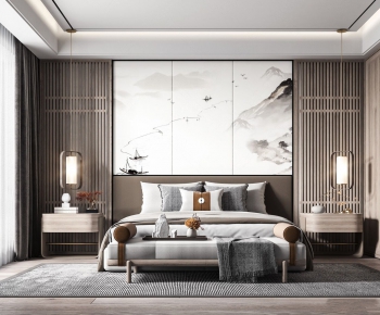 New Chinese Style Bedroom-ID:679234481