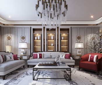 New Chinese Style A Living Room-ID:867764137