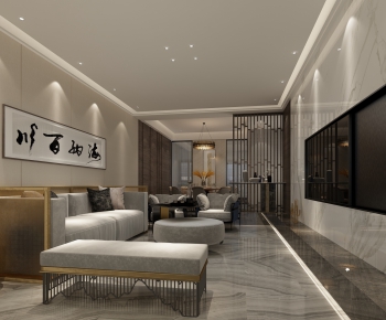 New Chinese Style A Living Room-ID:827832311