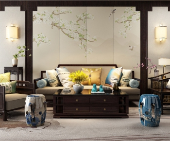 New Chinese Style Sofa Combination-ID:825053812