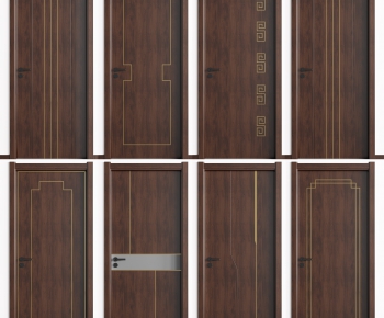 New Chinese Style Single Door-ID:742621799