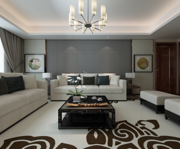 New Chinese Style A Living Room-ID:942989857