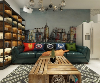 Industrial Style A Living Room-ID:218266375
