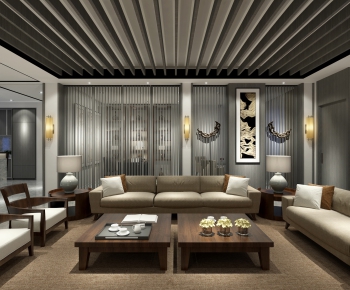 New Chinese Style A Living Room-ID:285613931