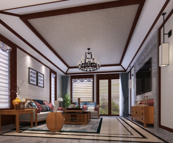 New Chinese Style A Living Room-ID:157276131