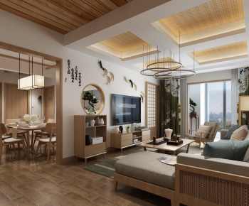 New Chinese Style A Living Room-ID:301152471