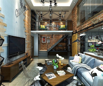 Industrial Style A Living Room-ID:115537819