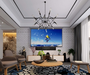 Modern A Living Room-ID:438425252