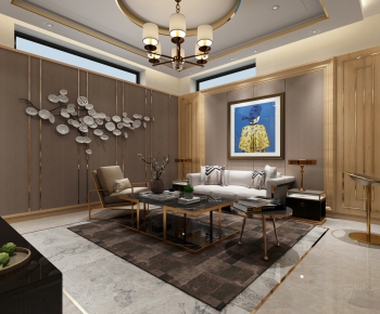 New Chinese Style A Living Room-ID:905514931