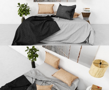 Nordic Style Double Bed-ID:448121433